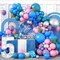 Blue Purple Balloon Arch Garland Kit, Purple Pink Blue Metallic Silver Balloons for Kids Birthday Hawaii Tropical Party Supplies Party Decorations